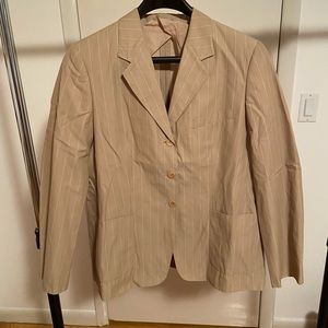 Max Mara ladies beige pinstripe summer suit